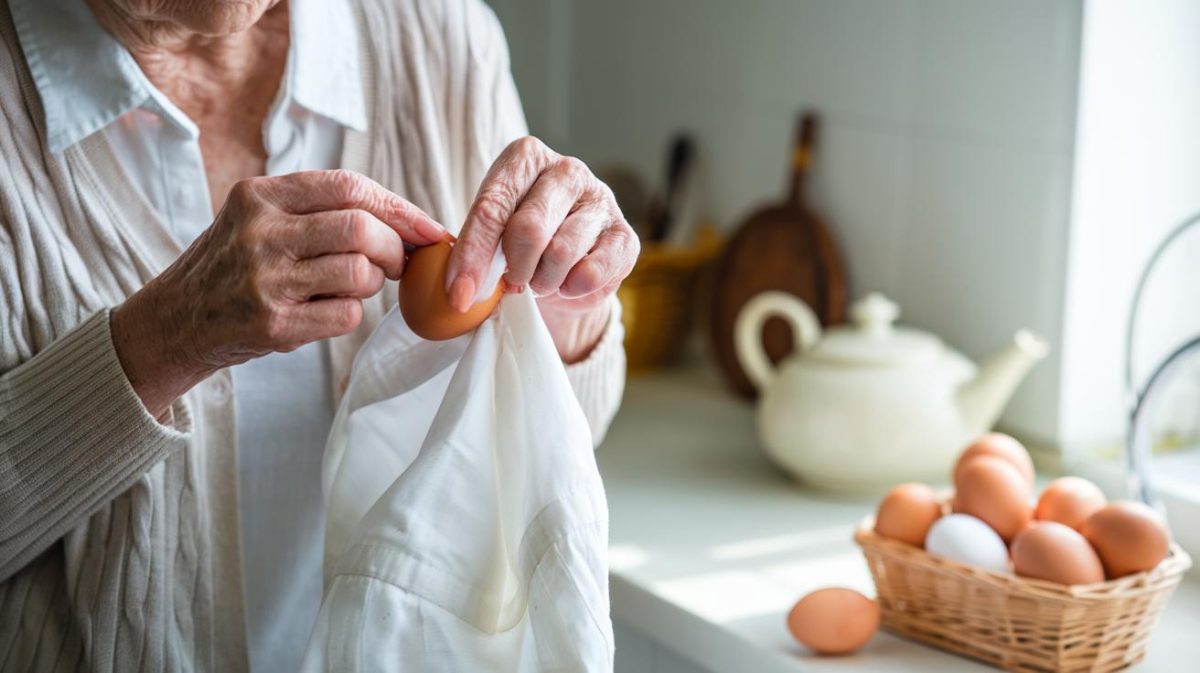 Effacez les taches d'oeuf sur vos vêtements blancs avec cette astuce de grand-mère